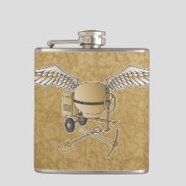 Concrete mixer beige hip flask