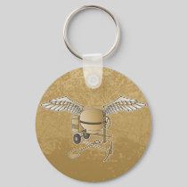 Concrete mixer beige keychain