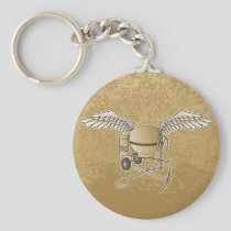 Concrete mixer beige keychain