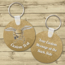Concrete Mixer Beige Keychain