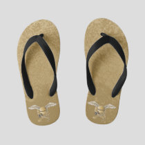 Concrete mixer beige kid's flip flops