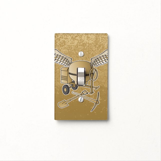 Concrete mixer beige light switch cover (In Situ)