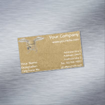 Concrete mixer beige magnetic business card