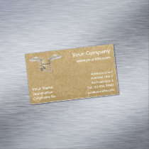 Concrete mixer beige magnetic business card