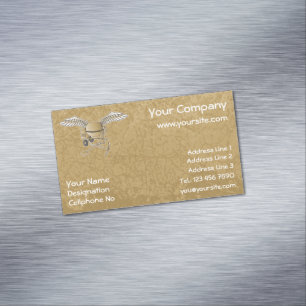 Concrete mixer beige magnetic business card