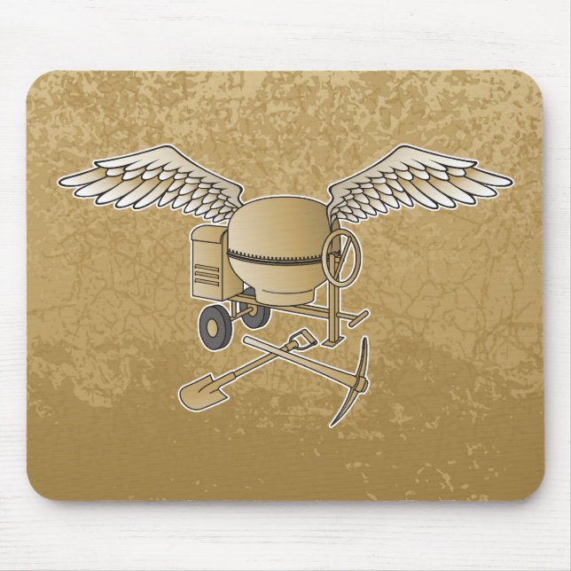 Concrete mixer beige mouse pad (Front)
