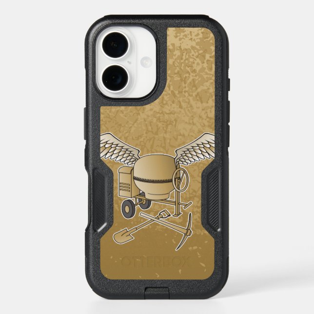 Concrete mixer beige otterbox iPhone case (Back)