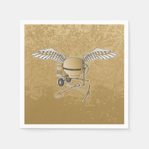 Concrete mixer beige paper napkins