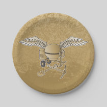 Concrete mixer beige paper plates