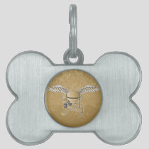 Concrete mixer beige pet ID tag