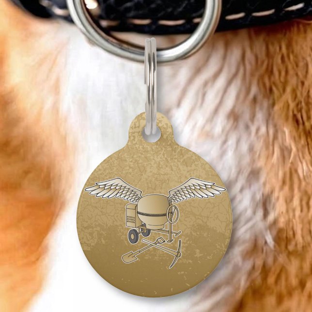 Concrete mixer beige pet name tag (Creator Uploaded)
