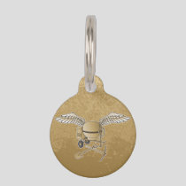 Concrete mixer beige pet name tag