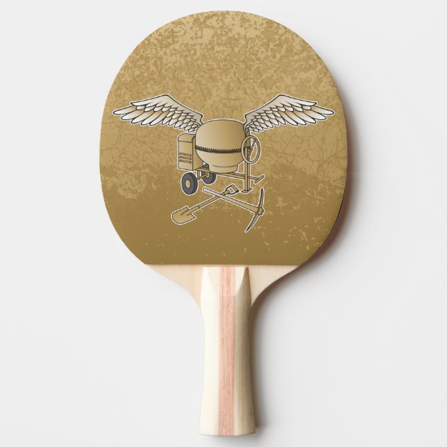 Concrete mixer beige Ping-Pong paddle (Front)