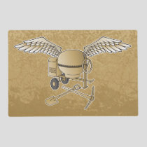 Concrete mixer beige placemat