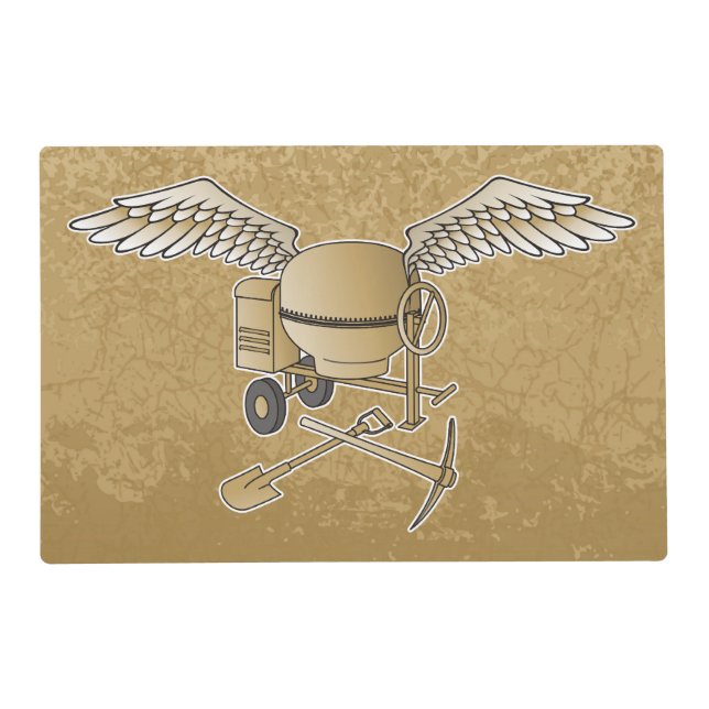 Concrete mixer beige placemat (Front)
