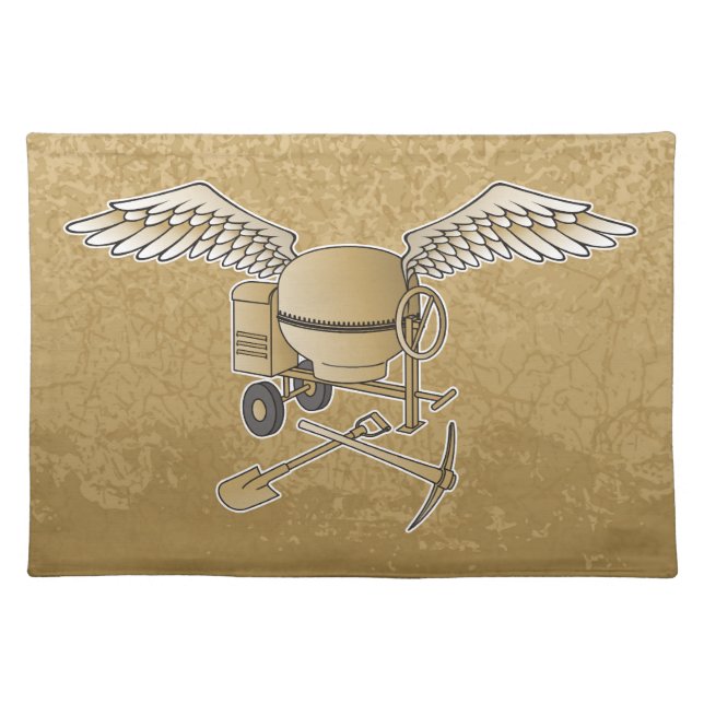 Concrete mixer beige placemat (Front)