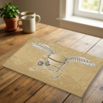 Concrete mixer beige placemat