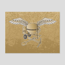 Concrete mixer beige postcard