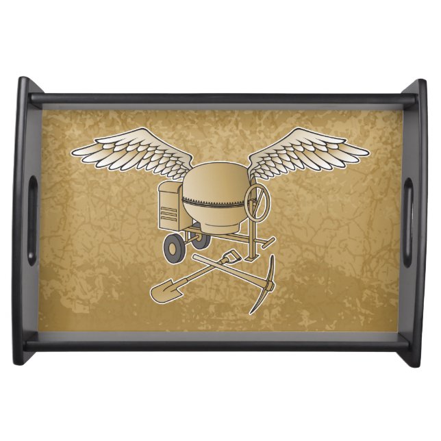 Concrete mixer beige serving tray (Front)