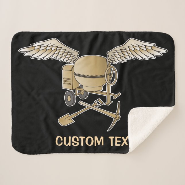Concrete mixer beige sherpa blanket (Front (Horizontal))