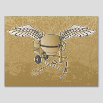 Concrete mixer beige sign