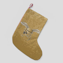 Concrete mixer beige small christmas stocking