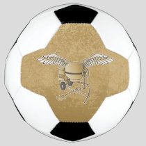 Concrete mixer beige soccer ball