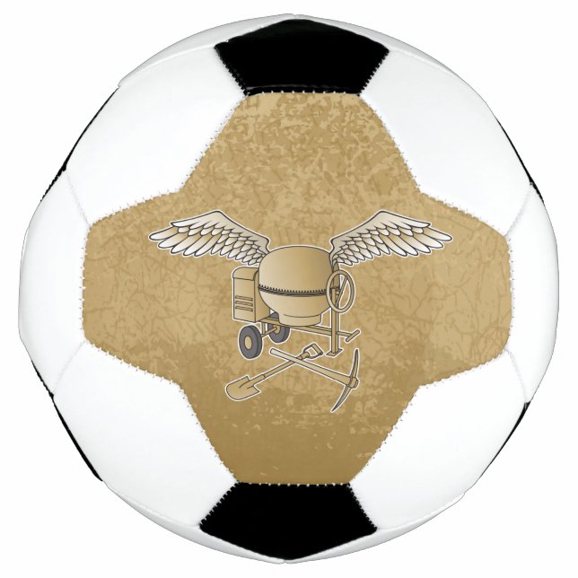Concrete mixer beige soccer ball (Front)