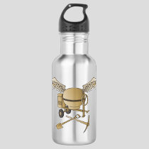 Concrete mixer beige stainless steel water bottle