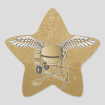 Concrete mixer beige star sticker