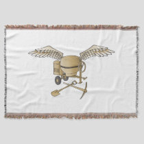 Concrete mixer beige throw blanket