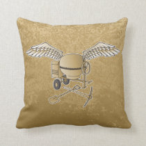 Concrete mixer beige throw pillow