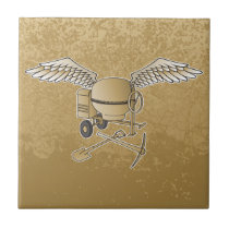 Concrete mixer beige tile
