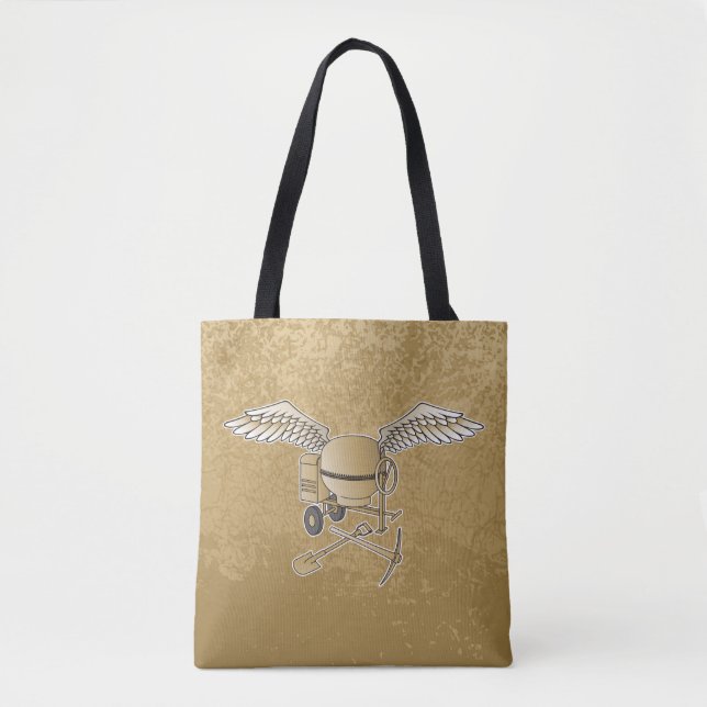 Concrete mixer beige tote bag (Front)