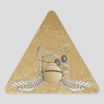 Concrete mixer beige triangle sticker