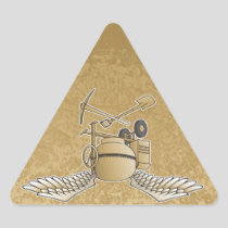 Concrete mixer beige triangle sticker