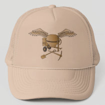 Concrete mixer beige trucker hat