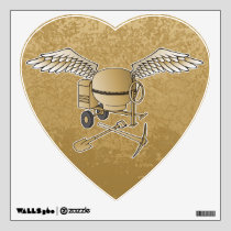 Concrete mixer beige wall sticker