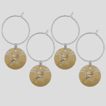 Concrete mixer beige wine glass charm