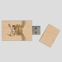 Concrete mixer beige wood flash drive