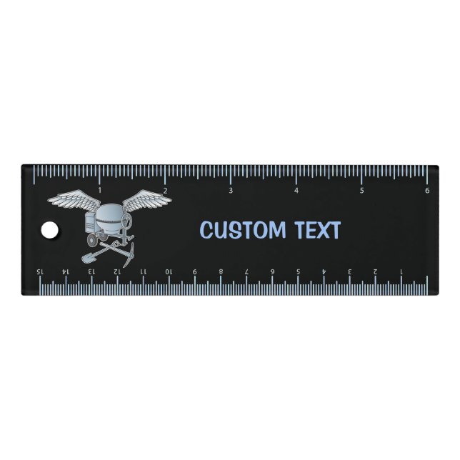 Concrete mixer blue-gray 6 inch Ruler (Front)