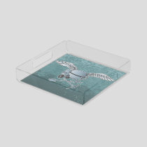 Concrete mixer blue-gray acrylic tray