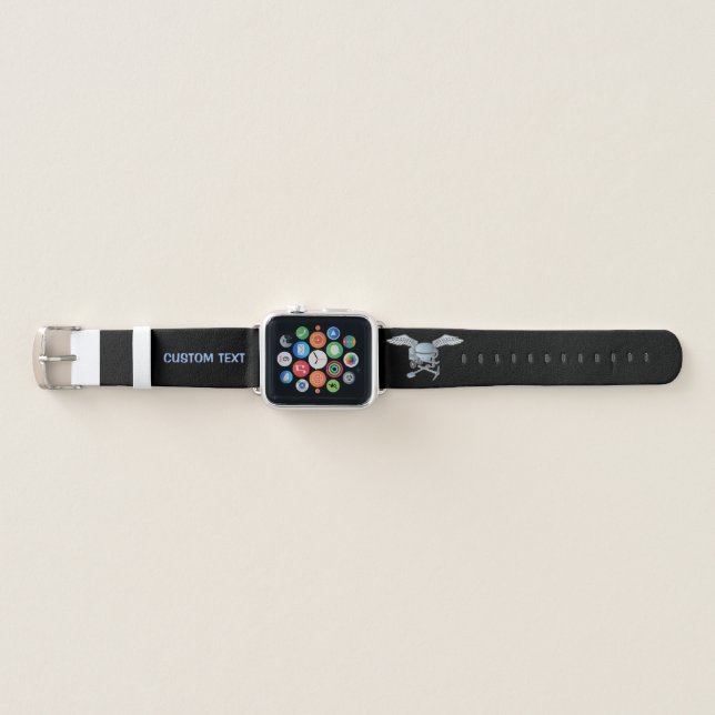 Concrete mixer blue-gray apple watch band (Front)