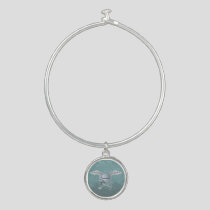 Concrete mixer blue-gray bangle bracelet