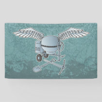 Concrete mixer blue-gray banner