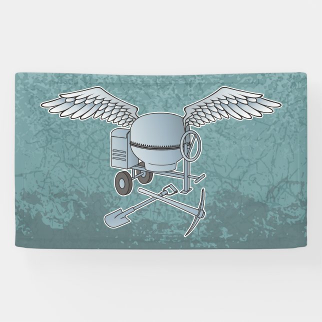 Concrete mixer blue-gray banner (Horizontal)
