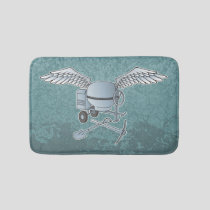 Concrete mixer blue-gray bathroom mat