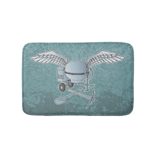 Concrete mixer blue-gray bathroom mat