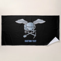 Concrete mixer blue-gray beach towel