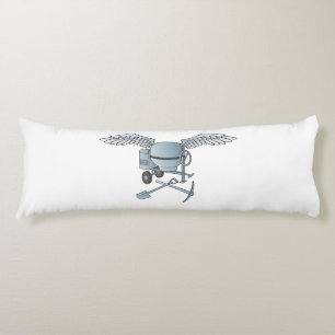 Concrete mixer blue-gray body pillow